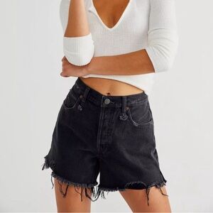 WE the free FP Makai Cut Off Shorts Black Dark Grey Sz 30 Revolve Button Fly